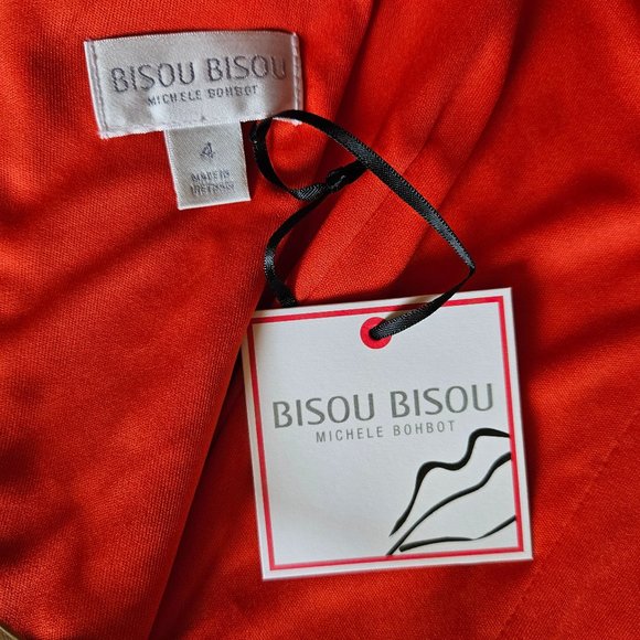 NWT Bisou Bisou Michele Bohbot Sleeveless knee length dress in Tangerine, sz. 4 - Picture 8 of 11